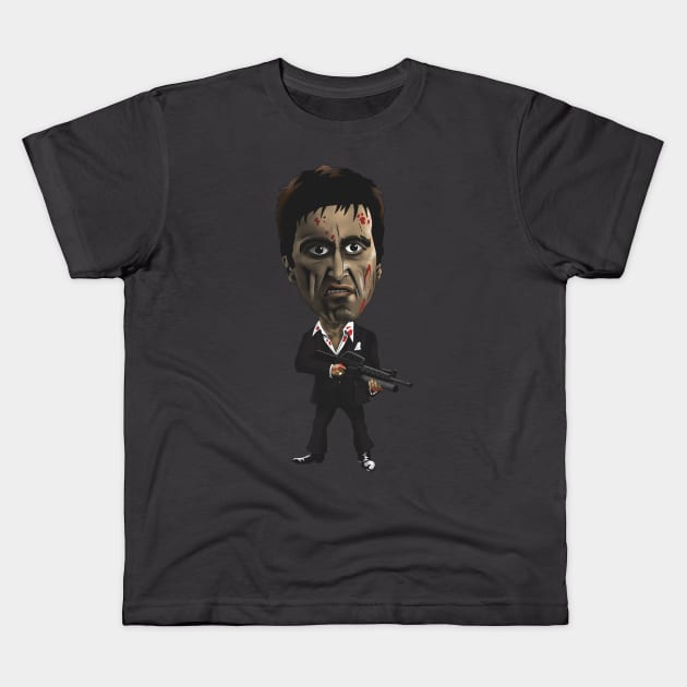 Scarred Face Kids T-Shirt by TwistedKoala